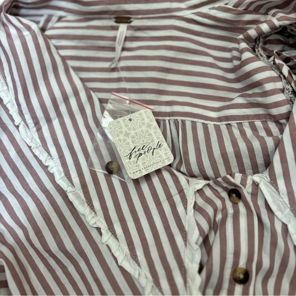NWT Free People Cotton Striped Top M - Picture 6 of 12